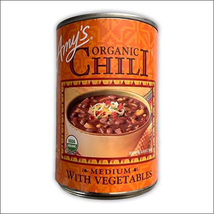 Can of Amy's Organic Chili