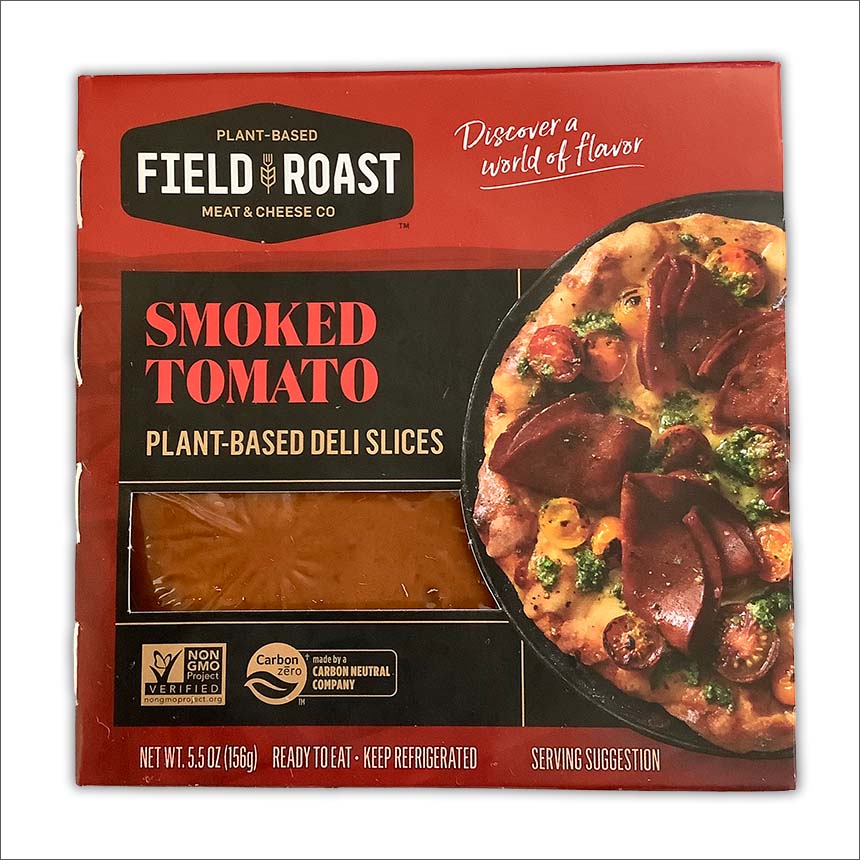 A box of Field Roast Smoked Tomato Deli Slices