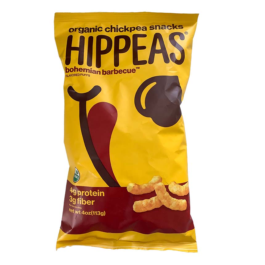 A bag of Hippeas Bohemian Barbecue Puffs