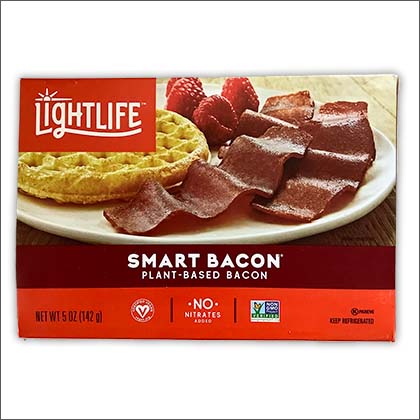 A box of Lightlife Smart Bacon