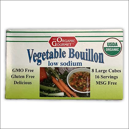 A box of Organic Gourmet Vegetable Bouillon
