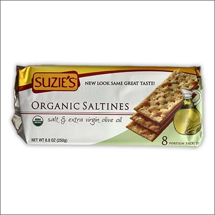A box of Suzie’s Saltines